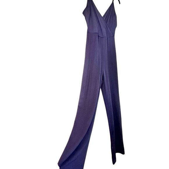 Soho Chic Sleeveless Wrap Wide Leg One Piece Purple Jumpsuit Small - Picture 3 of 4